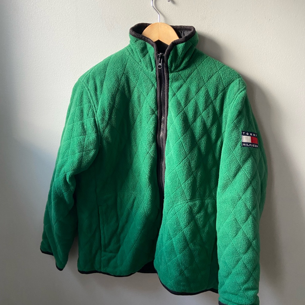Vintage Y2k / 90s Tommy Hilfiger Green Quilted Jacket